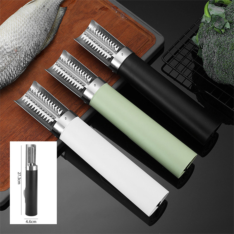 Stainless Steel Fish Scale Planing Scraper Tool Kitchen Removing Metal Fish Cutting Knife